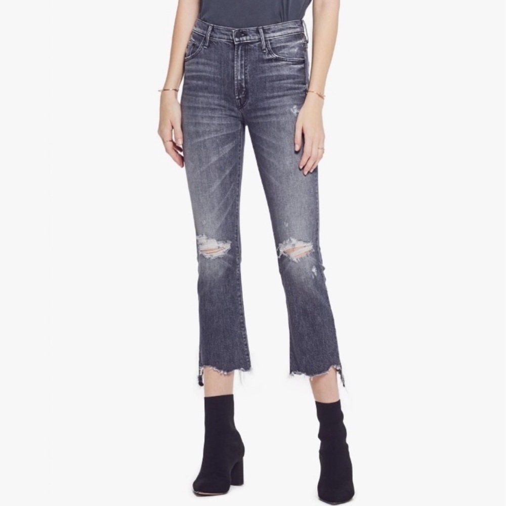 Mother Superior The Insider Crop Step Chew Jeans In P… - Gem